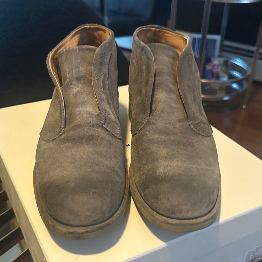 John Varvatos Distressed Gray Chukka Boots